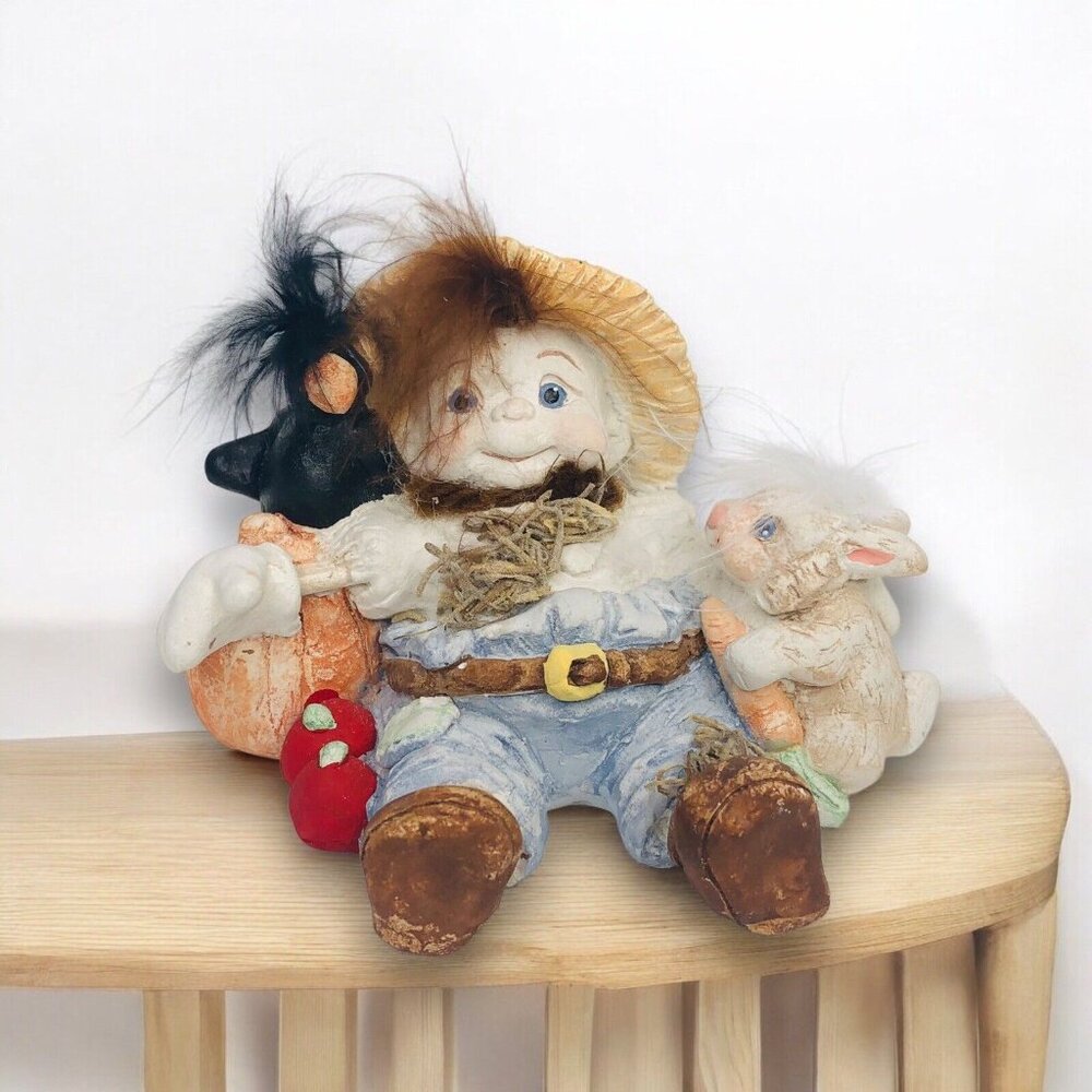 90s Dreamsicles Kristin Cast Art Scarecrow bunny Crow Pumpkin Figurine Halloween